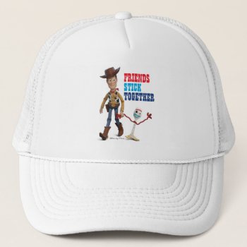 Toy Story 4 | Woody & Forky Walking Together Trucker Hat by ToyStory at Zazzle