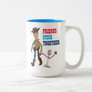 Toy Story 4 Woody & Forky Walking Together Two-Tone Coffee Mug