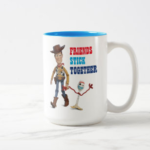 Toy Story 4   Woody & Forky Walking Together Two-Tone Coffee Mug