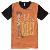 Toy Story 4 | Woody Illustration "Let's Ride" All-Over-Print T-Shirt