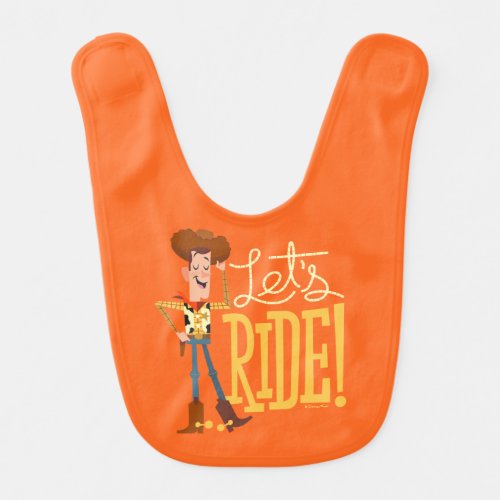 Toy Story 4  Woody Illustration Lets Ride Baby Bib