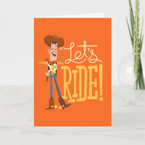 Toy Story 4  Woody Illustration Lets Ride Card