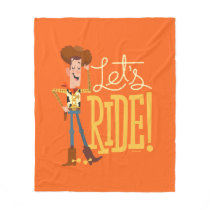 Toy Story 4 | Woody Illustration "Let's Ride" Fleece Blanket