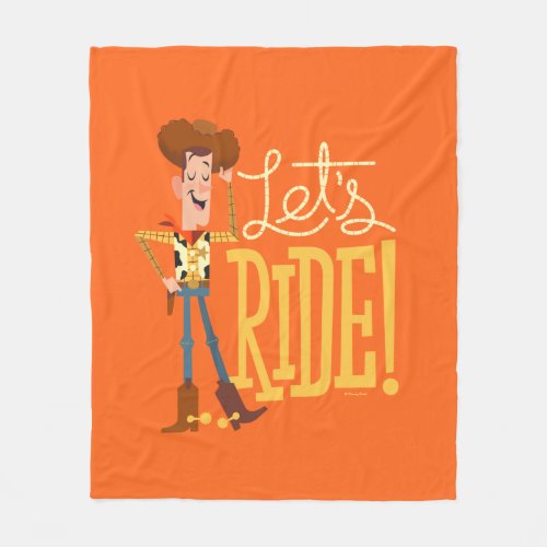 Toy Story 4  Woody Illustration Lets Ride Fleece Blanket