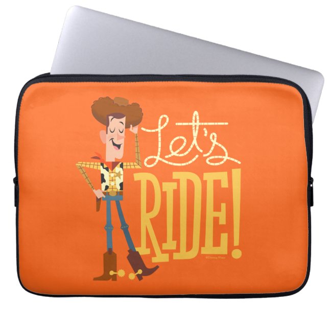 Toy Story 4 | Woody Illustration "Let's Ride" Laptop Sleeve (Front)