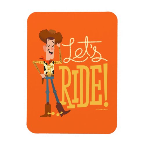 Toy Story 4  Woody Illustration Lets Ride Magnet