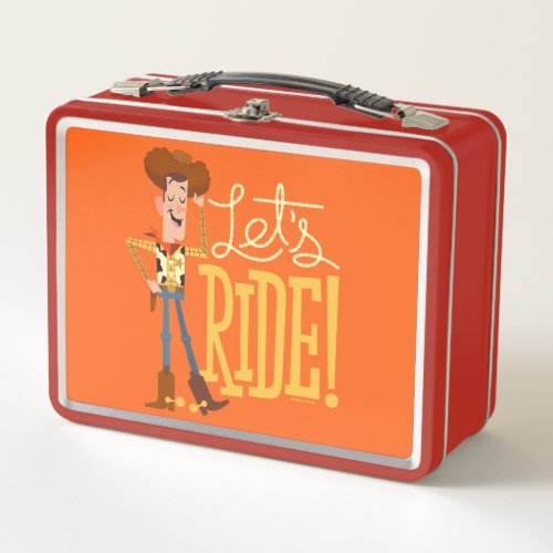 Toy Story 4  Woody Illustration Lets Ride Metal Lunch Box