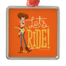 Toy Story 4 | Woody Illustration "Let's Ride" Metal Ornament