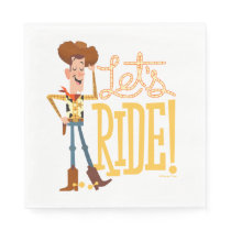 Toy Story 4 | Woody Illustration "Let's Ride" Napkins
