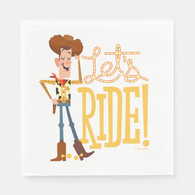 Toy Story 4 | Woody Illustration "Let's Ride" Napkins (Front)
