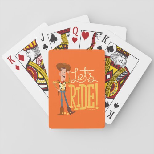 Toy Story 4  Woody Illustration Lets Ride Playing Cards