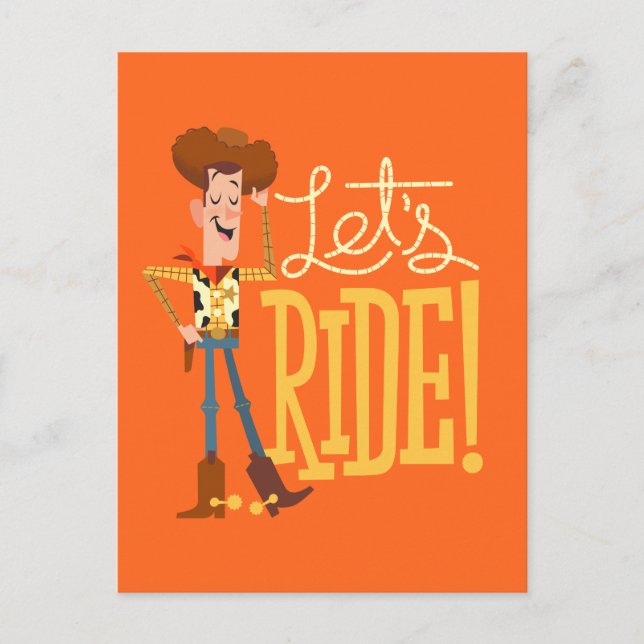 Toy Story 4 | Woody Illustration "Let's Ride" Postcard (Front)