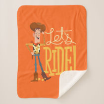 Toy Story 4 | Woody Illustration "Let's Ride" Sherpa Blanket