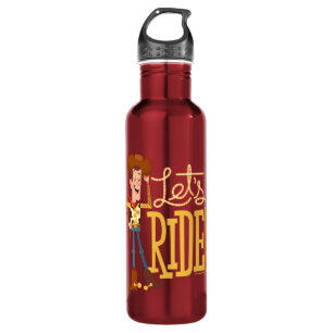Toy Story 4 Woody Illustration "Let's Ride" Stainless Steel Water Bottle