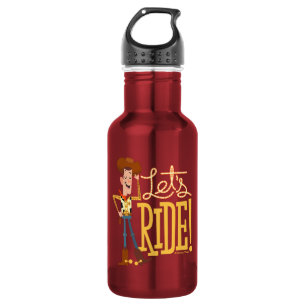 Toy Story 4 Woody Illustration "Let's Ride" Stainless Steel Water Bottle