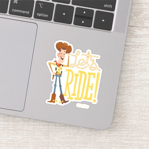 Toy Story 4  Woody Illustration Lets Ride Sticker