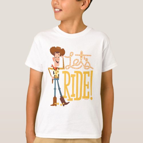 Toy Story 4  Woody Illustration Lets Ride T_Shirt