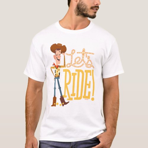 Toy Story 4  Woody Illustration Lets Ride T_Shirt