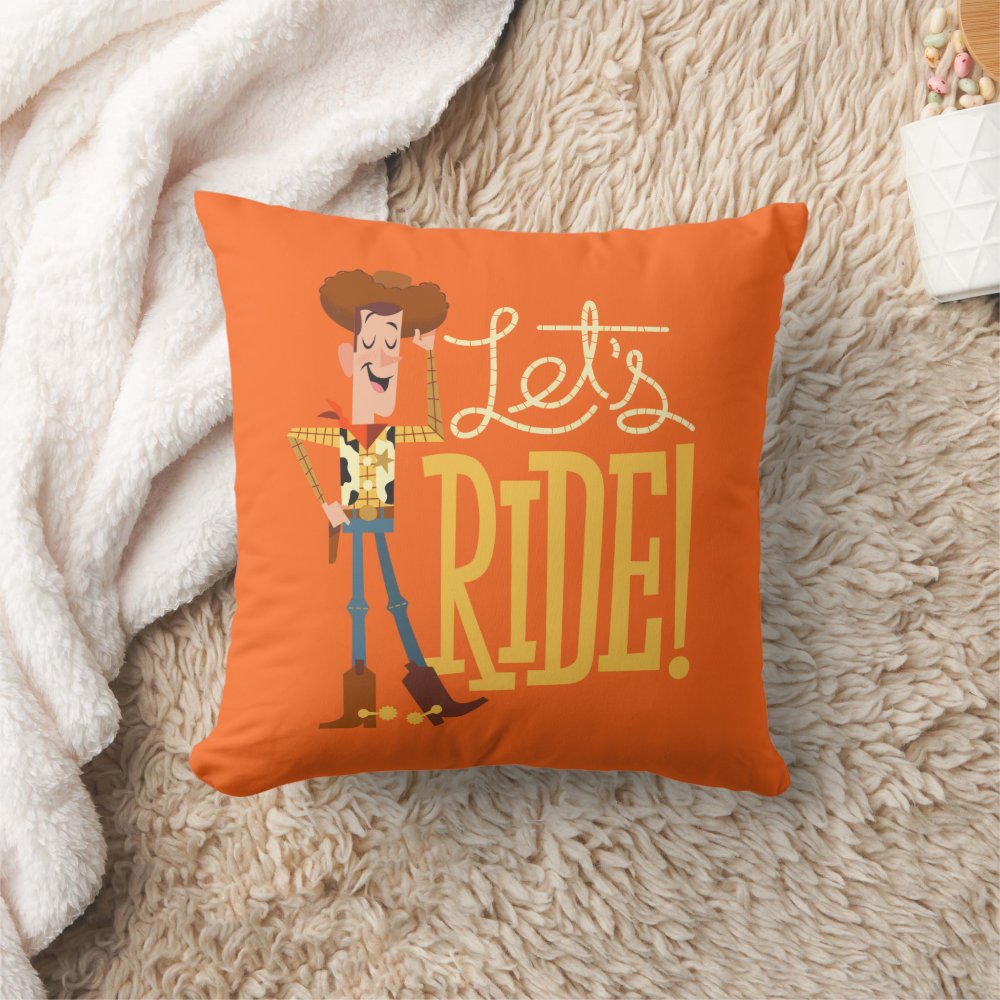 Disover Toy Story Woody "Let's Ride" Disney Throw Pillow, Disney Fan Gift, Disney Decor