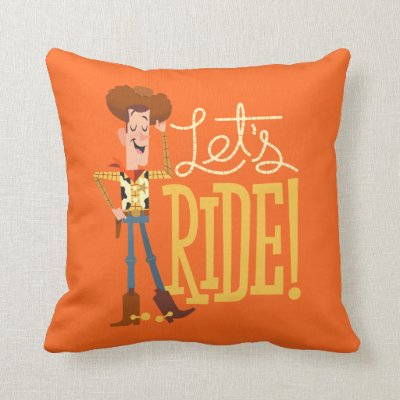 Toy Story 4 | Woody Illustration "Let's Ride" Throw Pillow