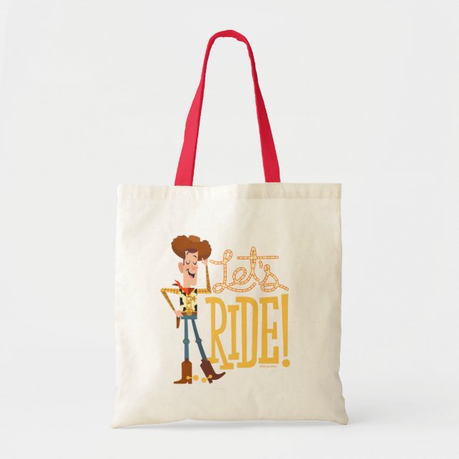 Toy Story 4 | Woody Illustration "Let's Ride" Tote Bag (Front)