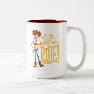 Toy Story 4 Woody Illustration "Let's Ride" Two-Tone Coffee Mug