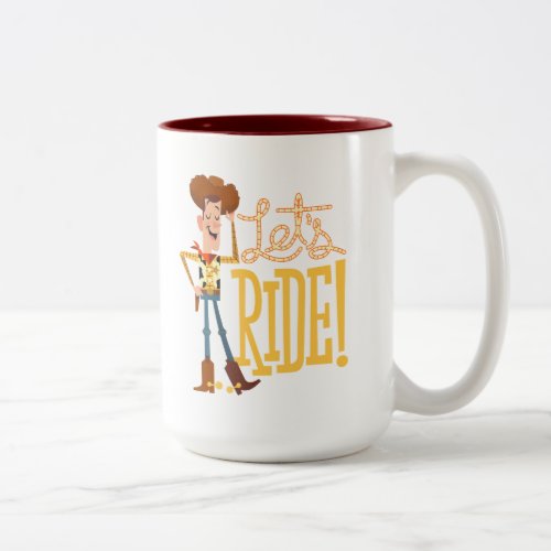 Toy Story 4  Woody Illustration Lets Ride Two_Tone Coffee Mug