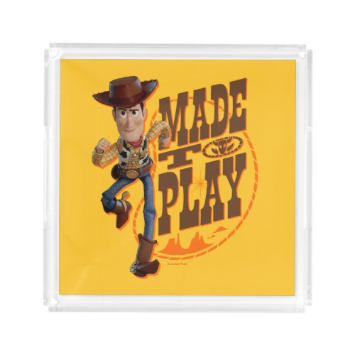 Toy Story 4  Woody Made To Play Acrylic Tray