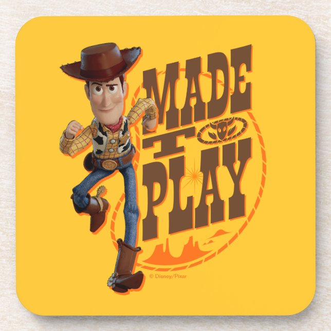 Toy Story 4 | Woody "Made To Play" Beverage Coaster (Front)