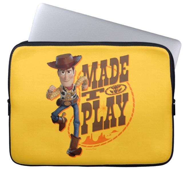 Toy Story 4 | Woody "Made To Play" Laptop Sleeve (Front)