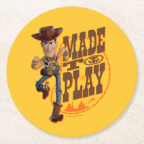 Toy Story 4 | Woody "Made To Play" Round Paper Coaster