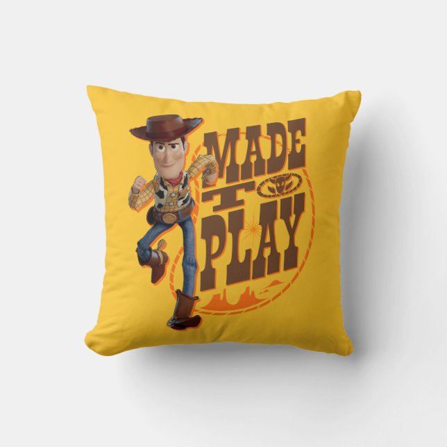 Toy Story 4 | Woody "Made To Play" Throw Pillow (Front)