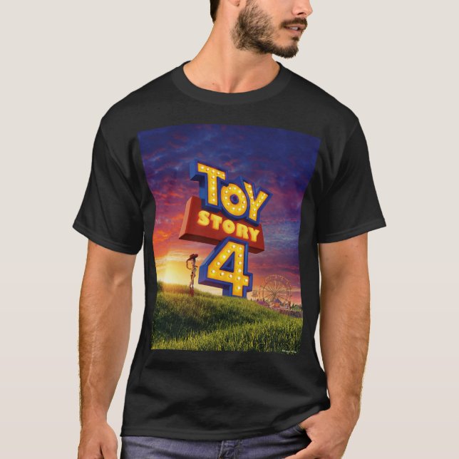 Toy Story 4 | Woody On Field Theatrical Poster T-Shirt (Front)