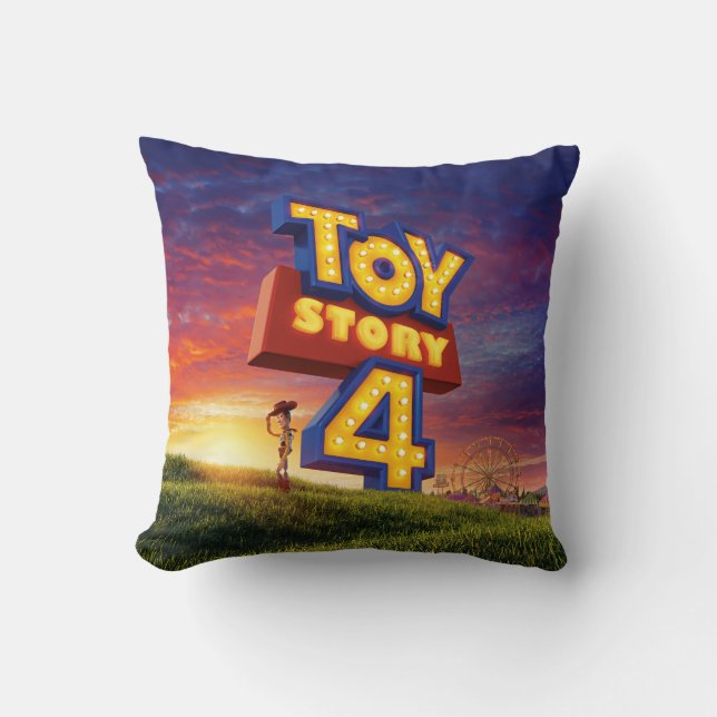 Toy Story 4 | Woody On Field Theatrical Poster Throw Pillow (Front)
