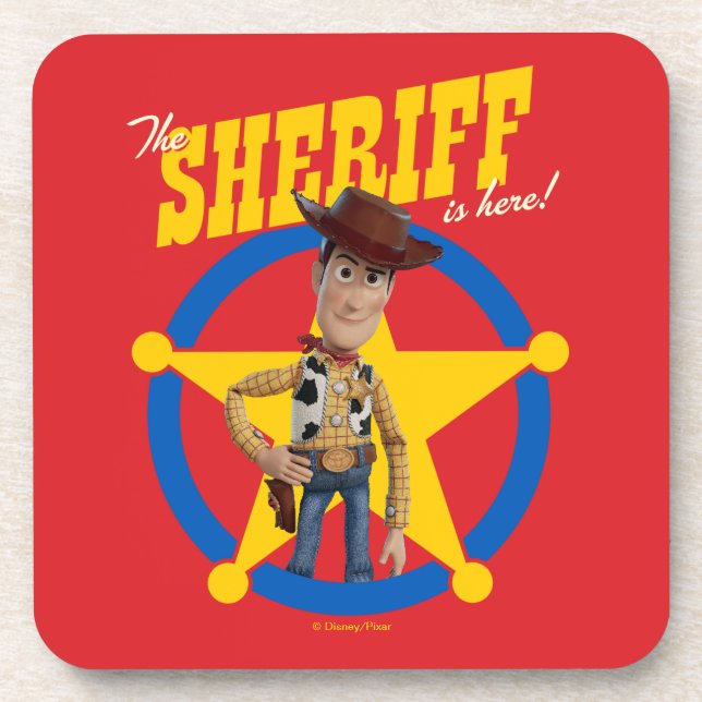 Toy Story 4 | Woody "The Sheriff Is Here" Beverage Coaster (Front)
