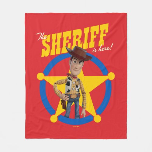 Toy Story 4  Woody The Sheriff Is Here Fleece Blanket