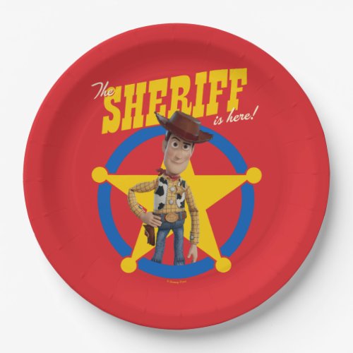 Toy Story 4  Woody The Sheriff Is Here Paper Plates