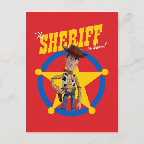 Toy Story 4  Woody The Sheriff Is Here Postcard