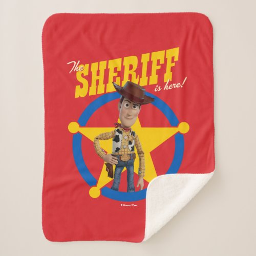 Toy Story 4  Woody The Sheriff Is Here Sherpa Blanket