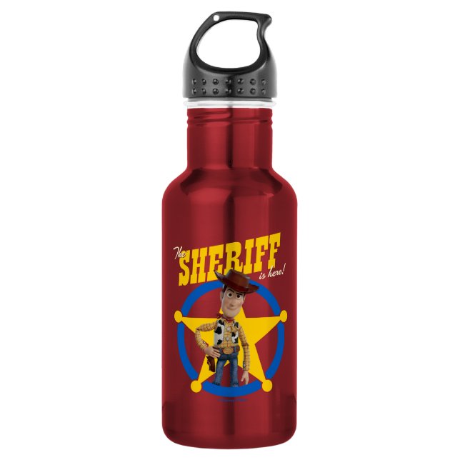 Toy Story 4 | Woody "The Sheriff Is Here" Stainless Steel Water Bottle (Front)