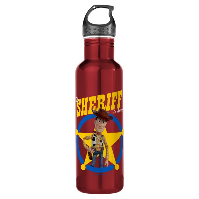 Toy Story 4 | Woody "The Sheriff Is Here" Stainless Steel Water Bottle (Front)