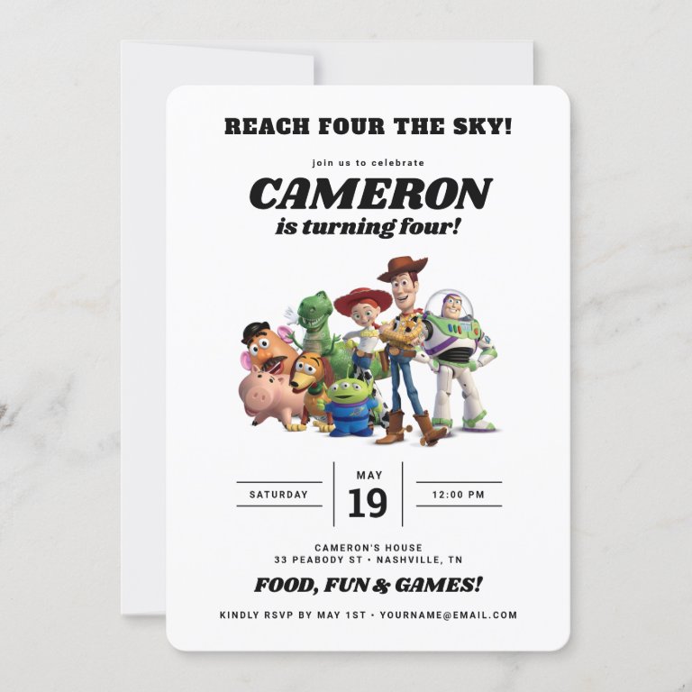 Toy Story 4th Birthday | Reach Four the Sky                    Invitation