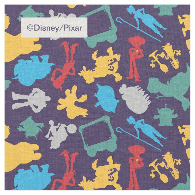 Toy Story 5 | Character Silhouette Pattern Fabric (Close Up)
