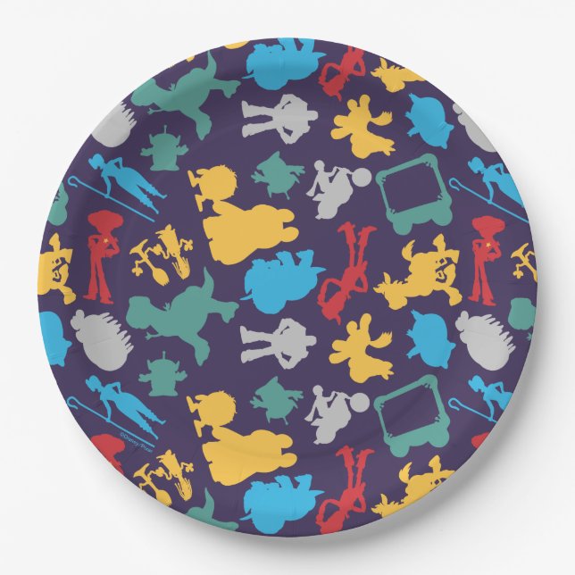 Toy Story 5 | Character Silhouette Pattern Paper Plates (Front)