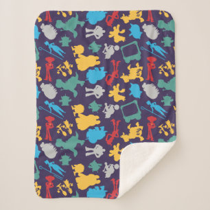 Toy Story 5 Character Silhouette Pattern Sherpa Blanket