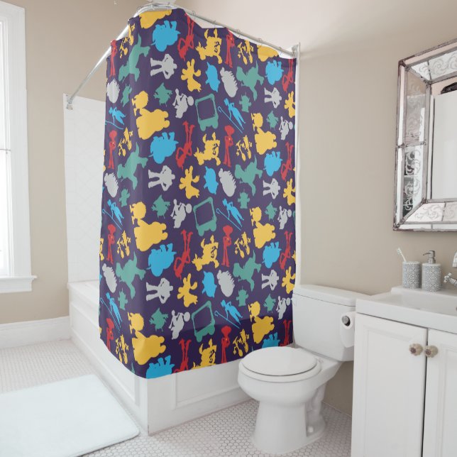 Toy Story 5 | Character Silhouette Pattern Shower Curtain (In Situ)