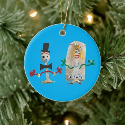 Toy Story 5 | Forky & Karen Beverly Wedding Ceramic Ornament