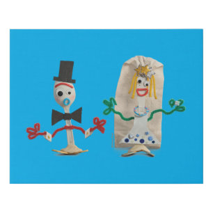 Toy Story 5   Forky & Karen Beverly Wedding Faux Canvas Print