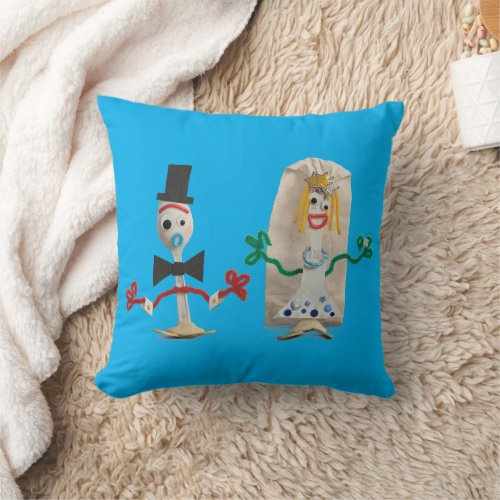 Toy Story 5 | Forky & Karen Beverly Wedding Throw Pillow