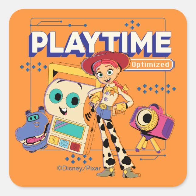 Toy Story 5 | Jessie Playtime Optimized Tech Square Sticker (Front)
